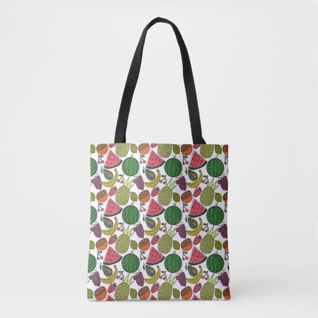 Bolsa Tote padrão uniforme de fruta | Padrão da superfície da (Frente)