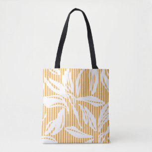 Bolsa Tote Padrão uniforme Floral Laranja com fundo estriado