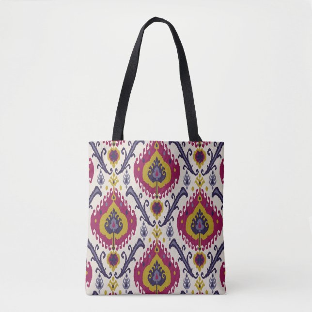 Bolsa Tote Padrão uniforme Ikat Padrões tradicionais (Frente)