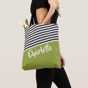 Bolsa Tote Padrão verde branco esbranquiçado personalizado