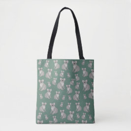 Bolsa Tote Padrão Verde Cute Koala Eucalyptus