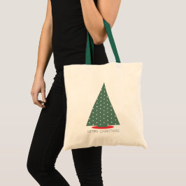 Bolsa Tote Padrão Verde de Árvore de Natal Simples 