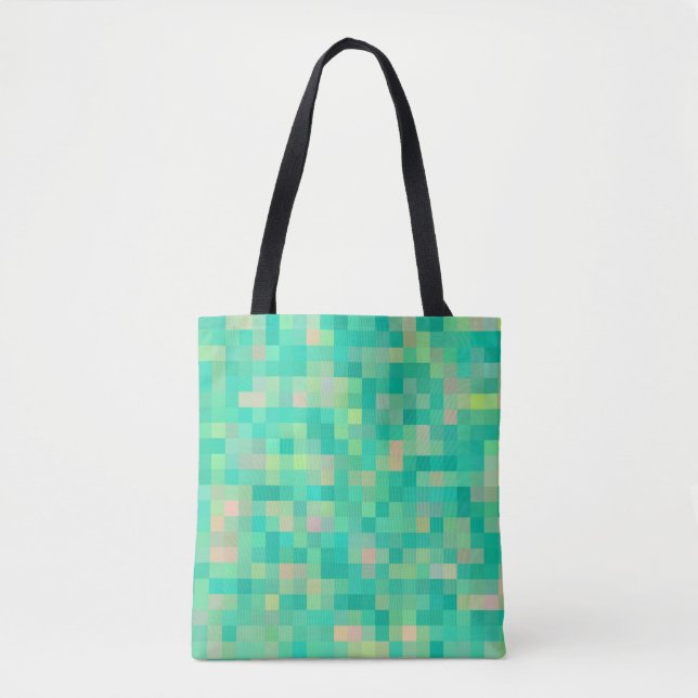 Bolsa Tote Padrão Verde de várias cores (Frente)