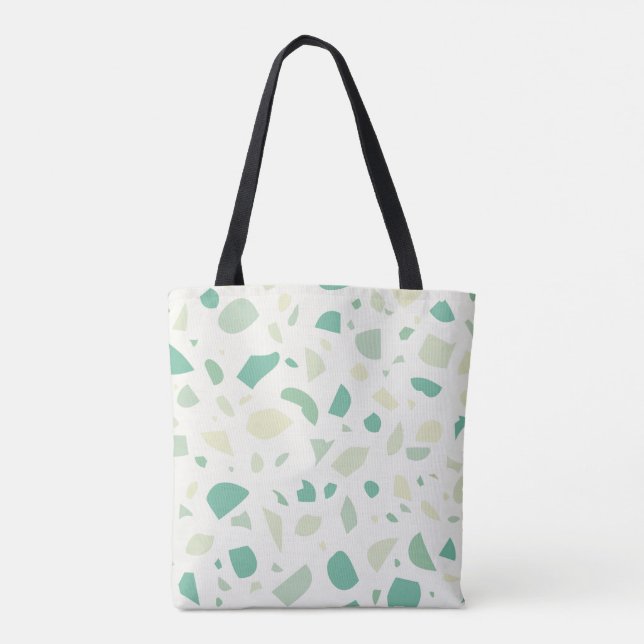 Bolsa Tote Padrão verde do terrazzo (Verso)