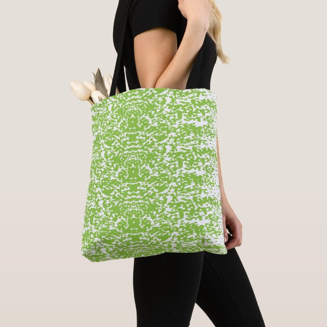 Bolsa Tote Padrão Verde Lima Grunge - Decoração Abstrata de V (Close Up)