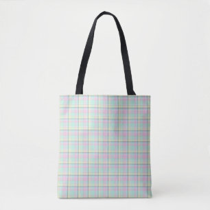 Bolsa Tote Padrão verificado de cores de caramelo. saco