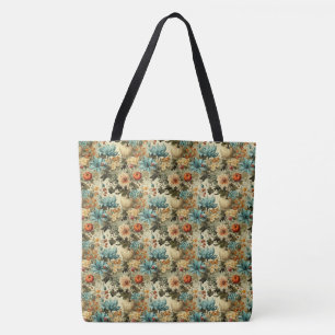 Bolsa Tote Padrão Vintage de Ação de Graças Floral (5)