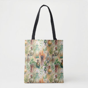 Bolsa Tote Padrão Vintage de Garrafas Apóticas (5)