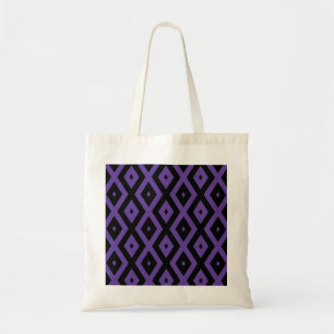 Bolsa Tote Padrão violeta e diamante preto