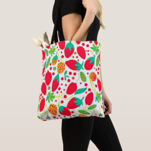 Bolsa Tote Padrão vívido de paleta frutífero