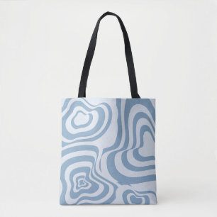 Bolsa Tote Padrão Y2K da Groovy Retro Azul