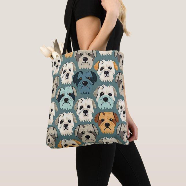 Bolsa Tote Padrão Yorkshire Terrier (Close Up)