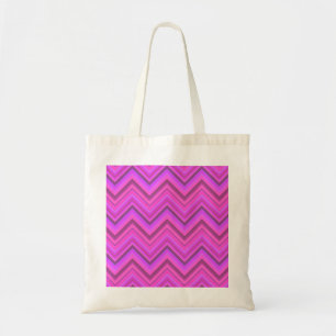 Bolsa Tote Padrão zigzag de listras cor-de-rosa