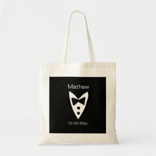 Bolsa Tote padrinho de casamento adiciona nome ano arco preto