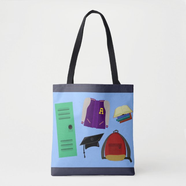 Bolsa Tote Padrões de Arte de Vida para Estudantes Divertidos (Frente)