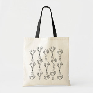 Bolsa Tote Padrões De Balões Brancos E Pretos