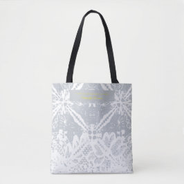 Bolsa Tote Padrões de floralarte espanhóis- cinzas
