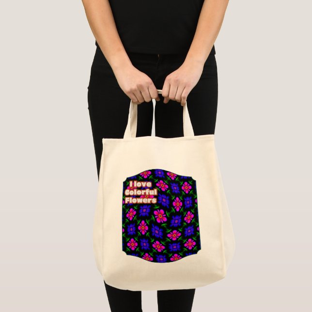 Bolsa Tote Padrões de flores rosa adoráveis (Frente (produto))