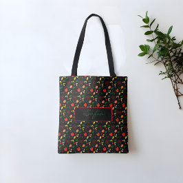 Bolsa Tote Padrões de flores silvestres, papoila-negra