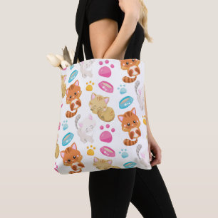 Bolsa Tote Padrões De Gatos, Gatos Cutes, Gatinhos, Gatinhos,