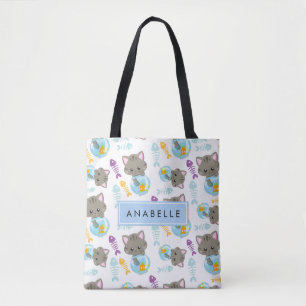 Bolsa Tote Padrões De Gatos, Gatos Frescos, Gatinhos, Seu Nom