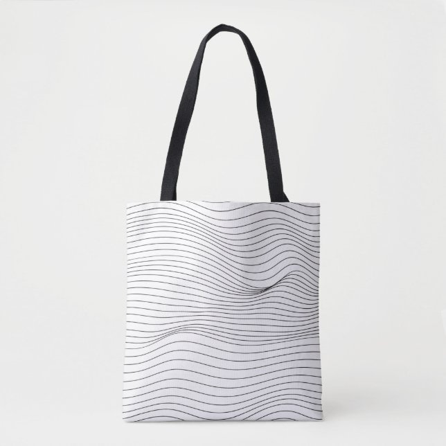 Bolsa Tote Padrões de Linhas de Onda Abstrato Background.art, (Frente)