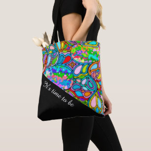 Bolsa Tote Padrões De Mão E Digitalmente Pintados Art 54°