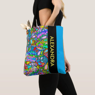 Bolsa Tote Padrões De Mão E Digitalmente Pintados Art 54°