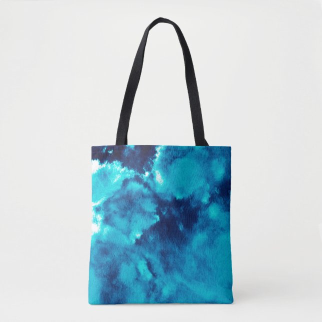 Bolsa Tote Padrões de Moda Fantasma Azul - Plash Watercol (Frente)