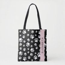 Padrões de pata, patas de cão, preto e branco, seu