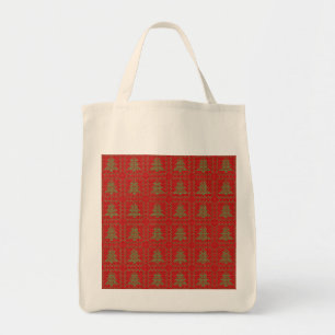Bolsa Tote Padrões de suéter feio da árvore de Natal Cozy