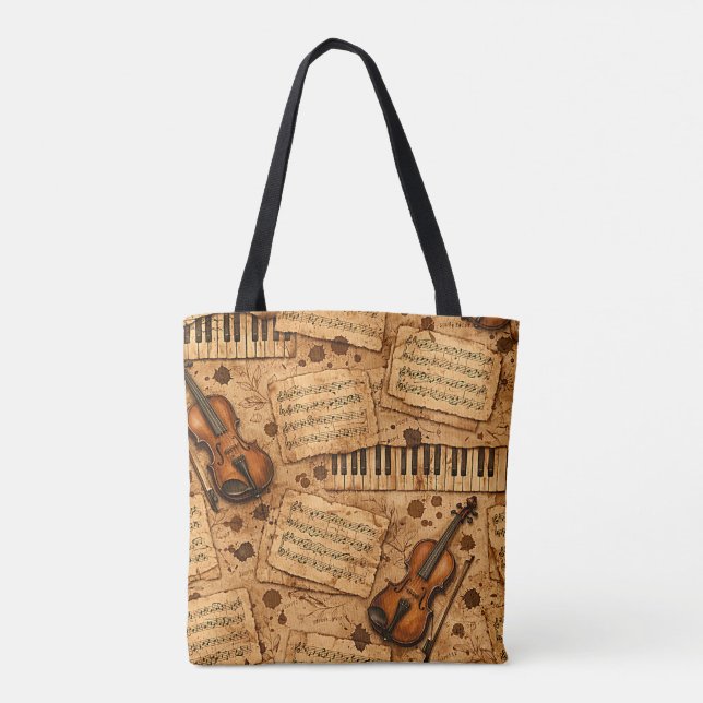 Bolsa Tote Padrões Estéticos de Dark Academia Vintage (Verso)