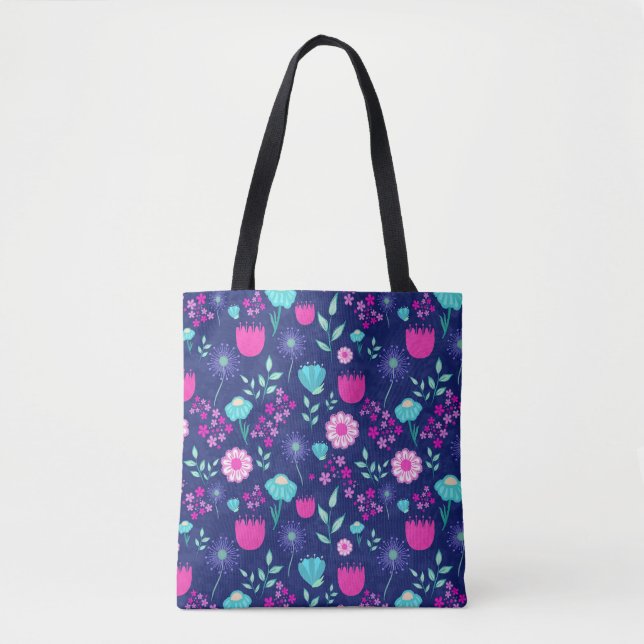 Bolsa Tote Padrões florais bonitos (Frente)