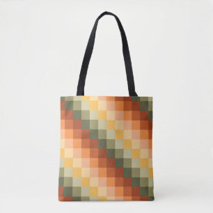 Bolsa Tote Padrões GEOMÉTRICOS AMARELOS DE LARANJA VERDE VERM