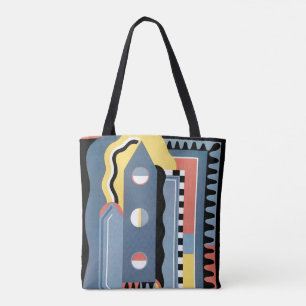 Bolsa Tote Padrões Geométricos de Vintage Art Deco Pochoir Ja