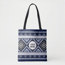 Bolsa Tote Padrões Geométricos Étnicos Abstratos Pretos com L
