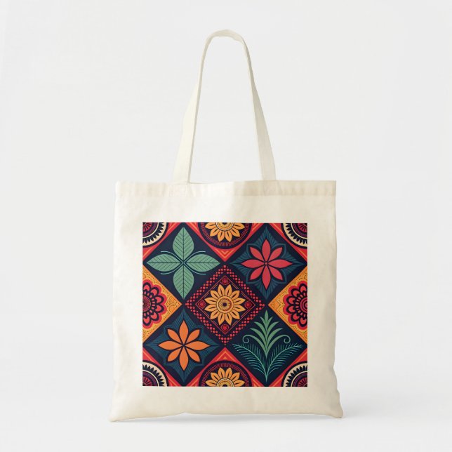 Bolsa Tote Padrões mágicos das flores (Frente)