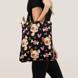 Bolsa Tote Padrões Pets Engraçados Puppy Lover