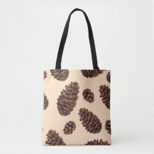 Bolsa Tote Padrões sem costura de abeto aquoso, aquarela 