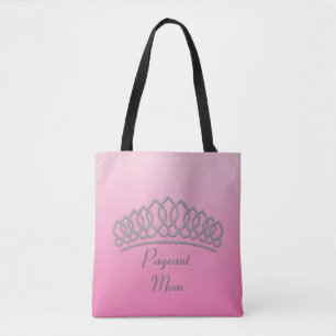 Bolsa Tote Pageant Mãe Bag, rosa e prata Tiara