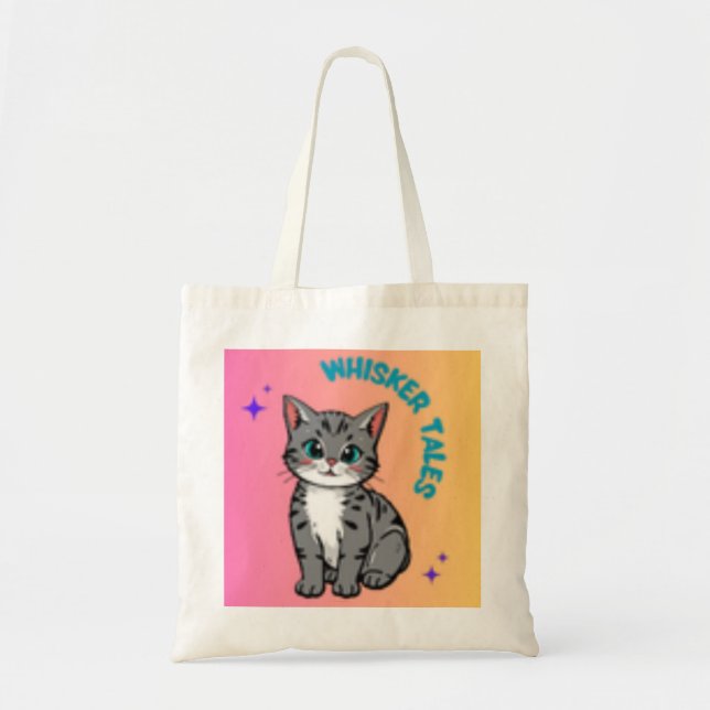 Bolsa Tote Páginas e patas - Tote Bag do Gato (Frente)