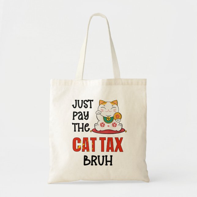 Bolsa Tote Pague o imposto do gato, véi (Frente)
