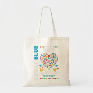 Bolsa Tote Pai Autista Orgulhoso, Visto Azul para o meu Filho