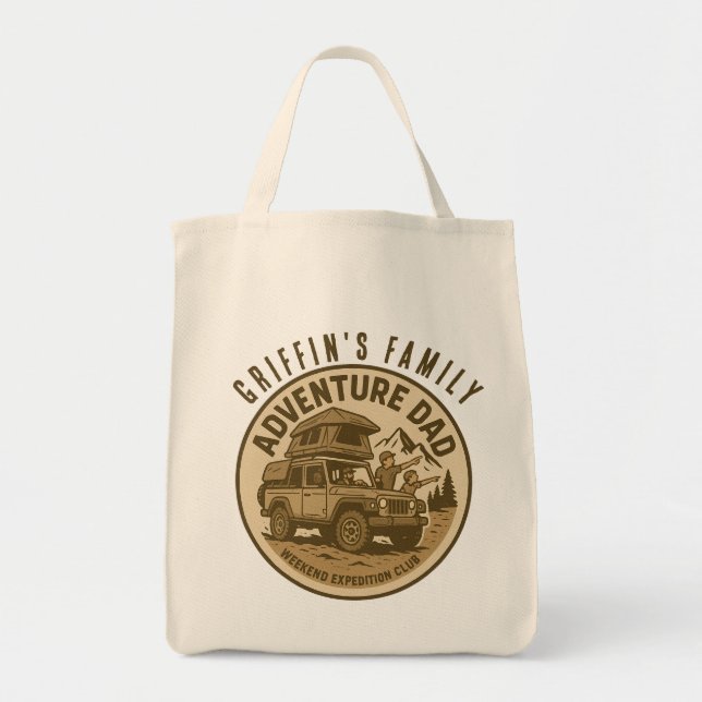 Bolsa Tote Pai Aventureiro – CLUBE DE EXPEDIÇÃO DE FIM DE SEM (Frente)