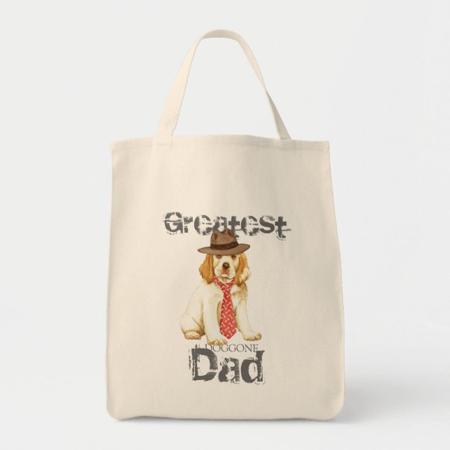Bolsa Tote Pai de Coração de Espanhol Clumber (Frente)