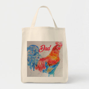 Bolsa Tote Pai de Dia de os pais de Pintura de Aquarela Red R