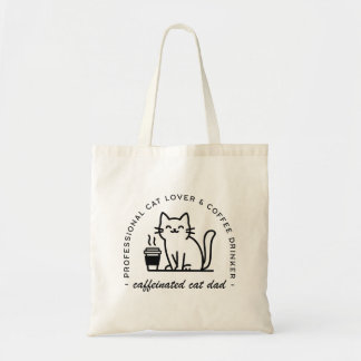 Bolsa Tote Pai de gato e amante de café hipster engraçado