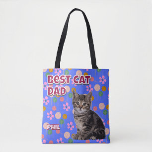 Bolsa Tote Pai de Gato Personalizado – Foto de Animal de Esti