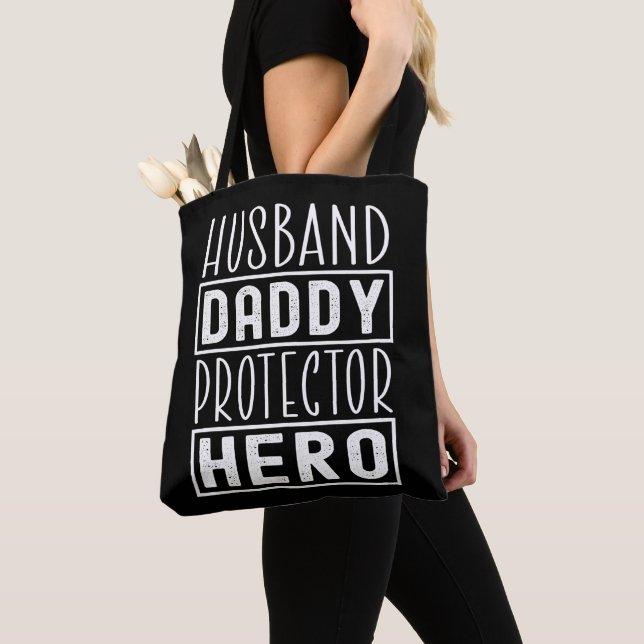 Bolsa Tote Pai Herói do Pai Protetor do Marido (Close Up)