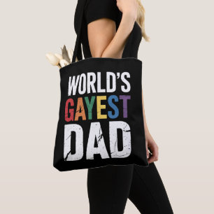 Bolsa Tote Pai Mais Gay do Mundo LGBTQ Aliado do Orgulho Gay